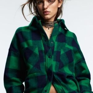 Zara green and blue shirts jacket
